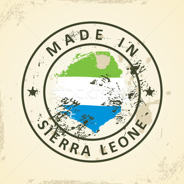 Stamp with map flag of Sierra Leone Stock photo © ojal