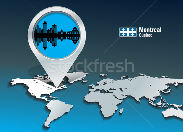 Map pin with Montreal skyline Stock photo © ojal
