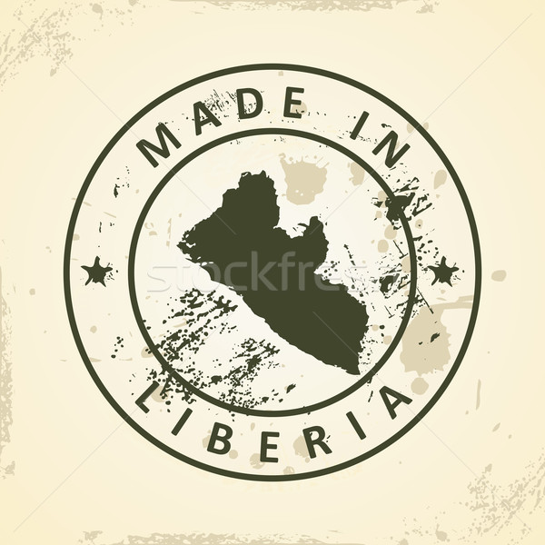 Stamp with map of Liberia Stock photo © ojal