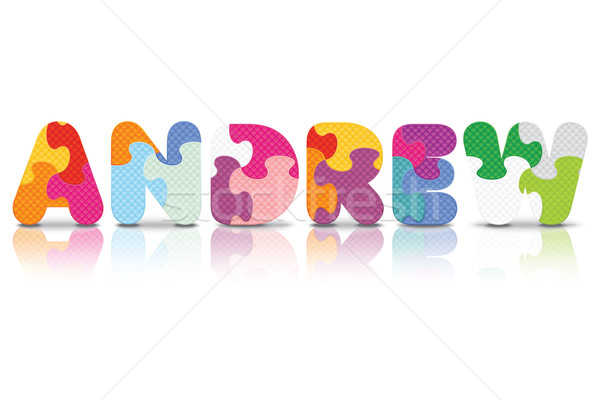 Vector ANDREW written with alphabet puzzle Stock photo © ojal