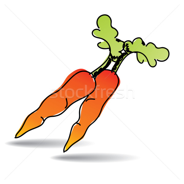 Freehand drawing carrot icon Stock photo © ojal