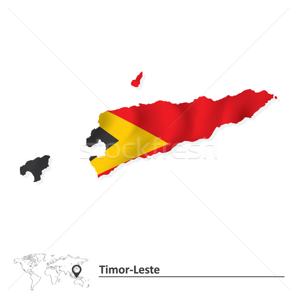 Map of Timor-Leste with flag Stock photo © ojal
