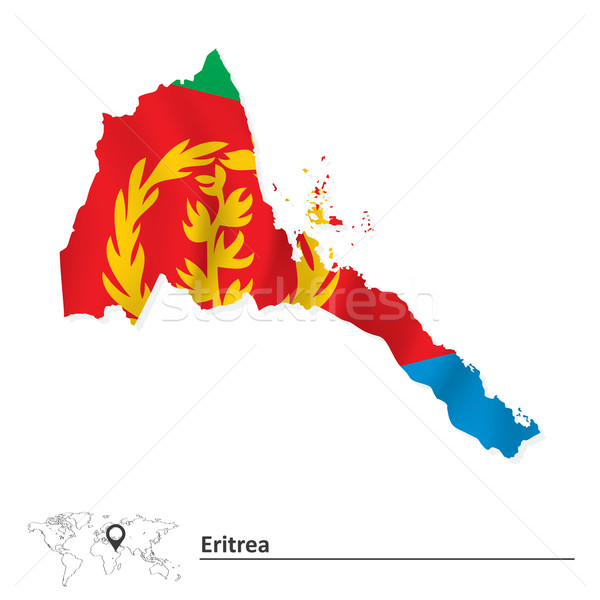 Map of Eritrea with flag Stock photo © ojal