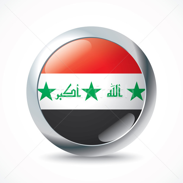 Irak bayrak düğme dünya arka plan sanat Stok fotoğraf © ojal