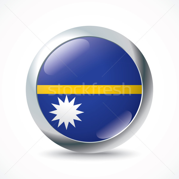 Nauru pavilion buton soare fundal albastru Imagine de stoc © ojal