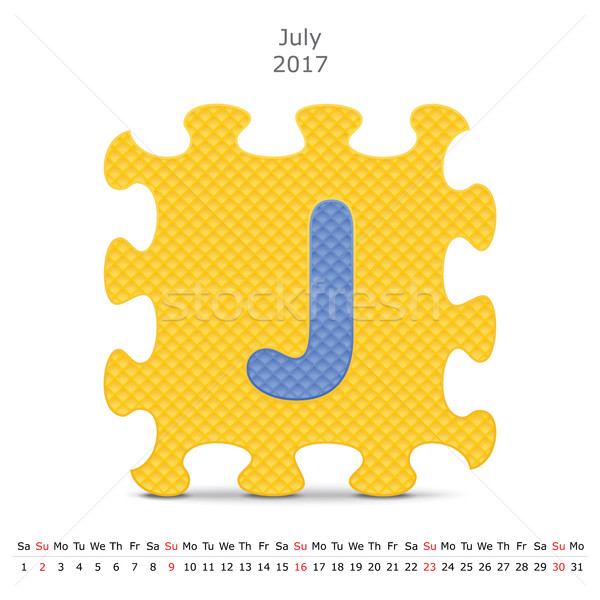 July 2017 puzzle calendar Stock photo © ojal