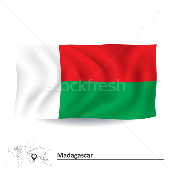 Stock foto: Flagge · Madagaskar · Textur · grünen · Reise · rot