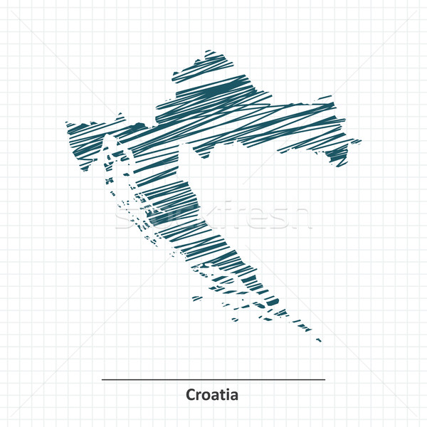 Doodle sketch of Croatia map Stock photo © ojal