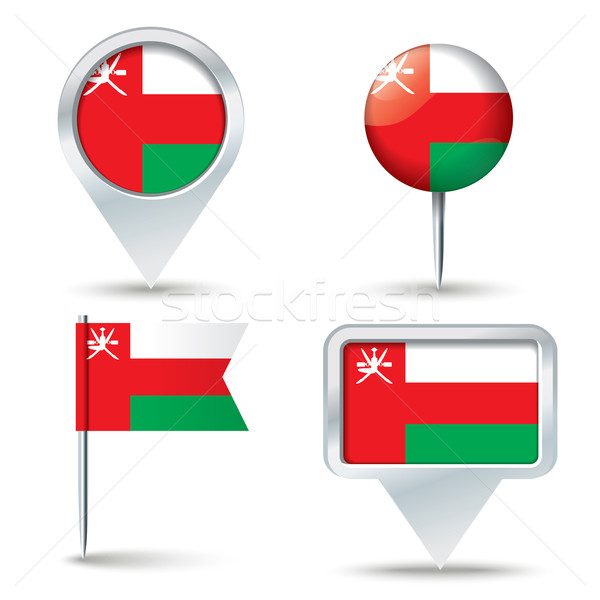 Map pins with flag of Oman Stock photo © ojal