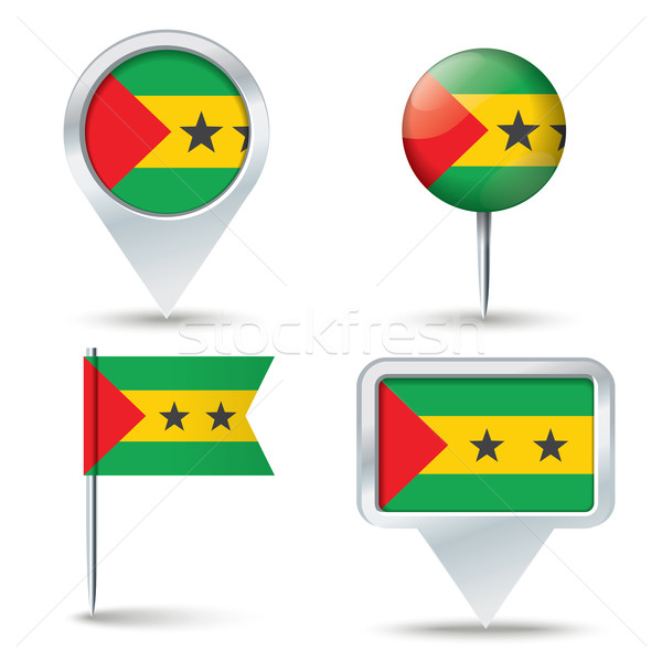 Map pins with flag of Sao Tome and Principe Stock photo © ojal
