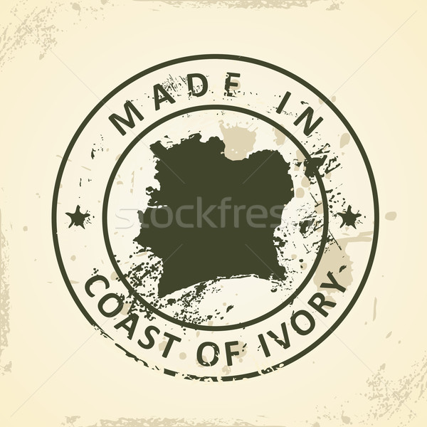 Stamp with map of Coast of Ivory Stock photo © ojal