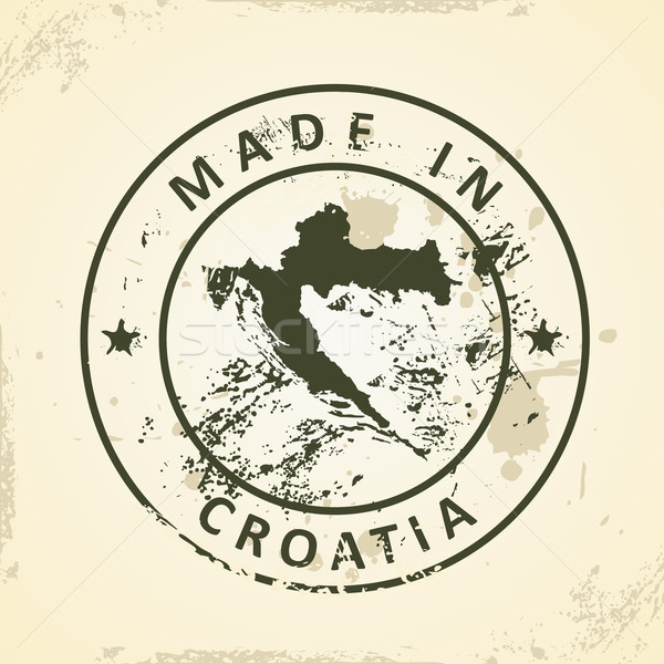 штампа карта Хорватия Гранж аннотация дизайна Сток-фото © ojal