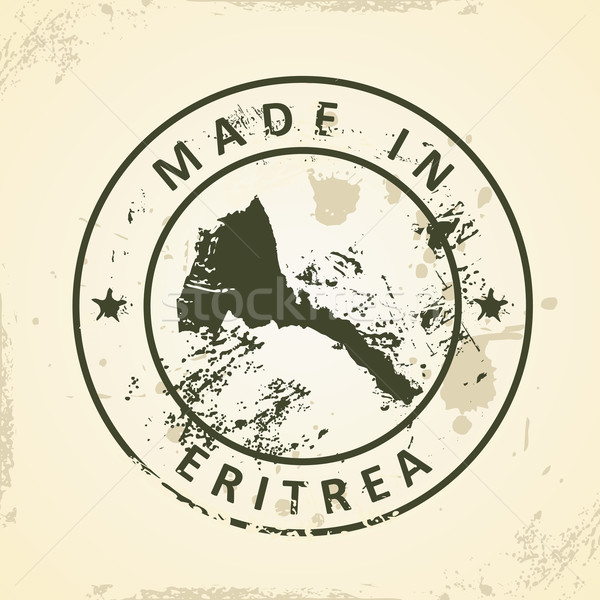Stamp with map of Eritrea Stock photo © ojal