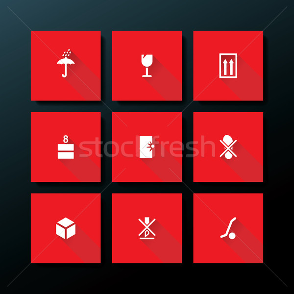 Vector flat packaging icon set Stock photo © ojal