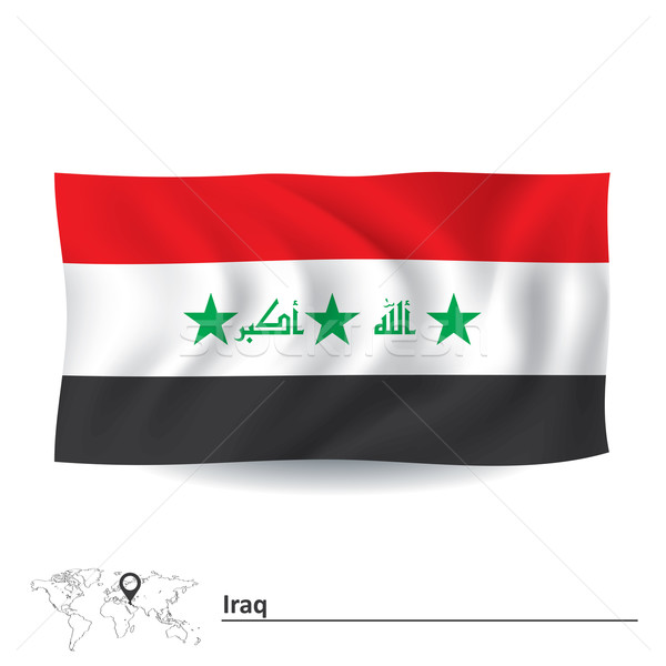 Bayrak Irak dünya kırmızı siyah siluet Stok fotoğraf © ojal
