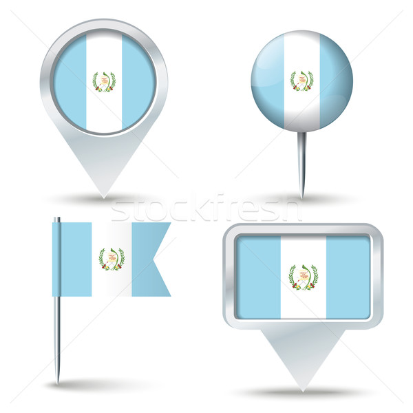 Map pins with flag of Guatemala Stock photo © ojal