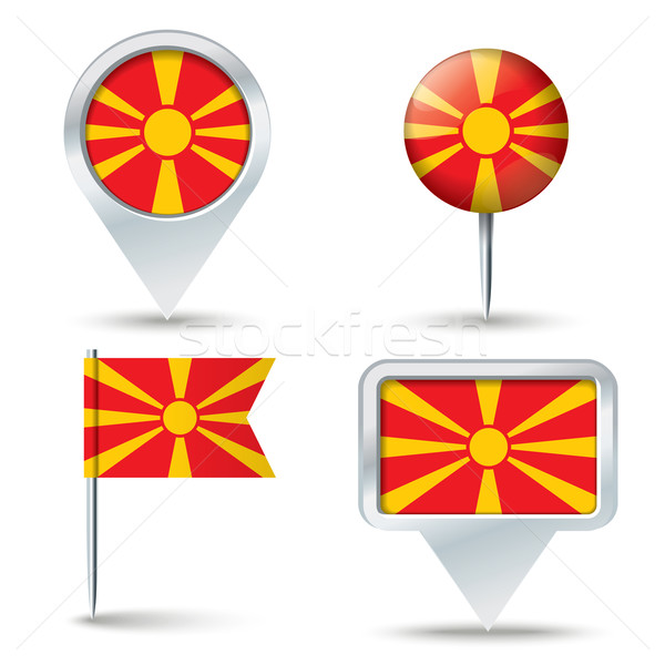 Map pins with flag of Macedonia Stock photo © ojal