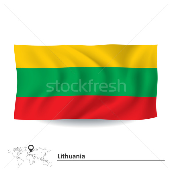 Zászló Litvánia világ háttér felirat zöld Stock fotó © ojal