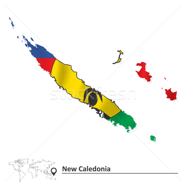 Map of New Caledonia with flag Stock photo © ojal