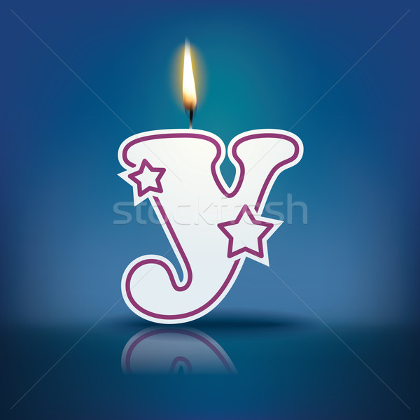 Candle letter y with flame Stock photo © ojal