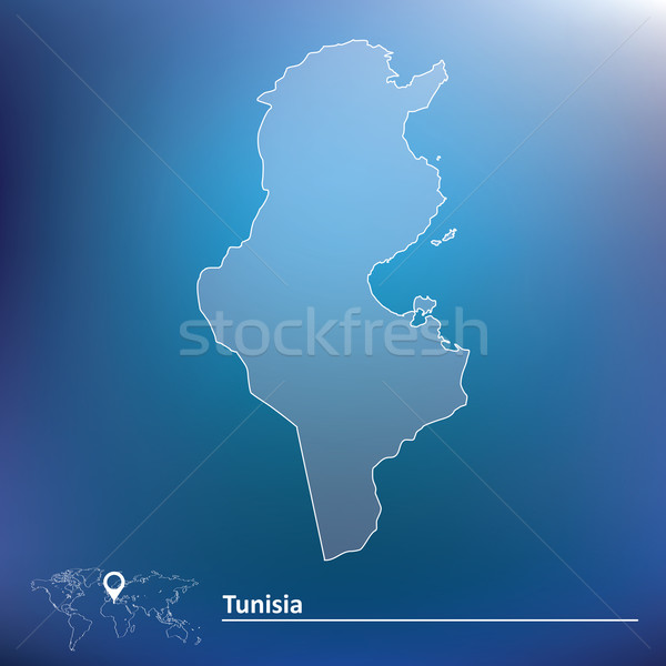Karte Tunesien Hintergrund Zeichen Afrika Wind Stock foto © ojal