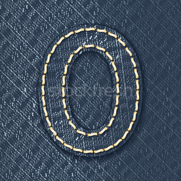 Number 0 made from jeans fabric Stock photo © ojal