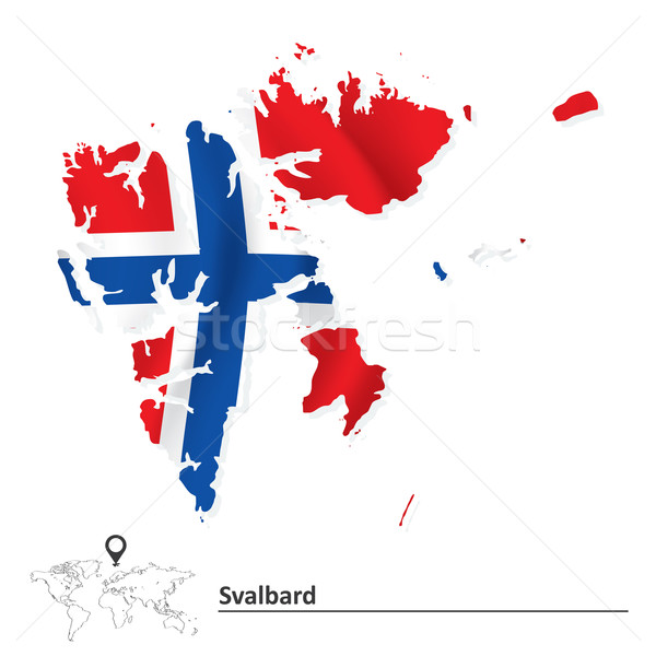 Map of Svalbard with flag Stock photo © ojal
