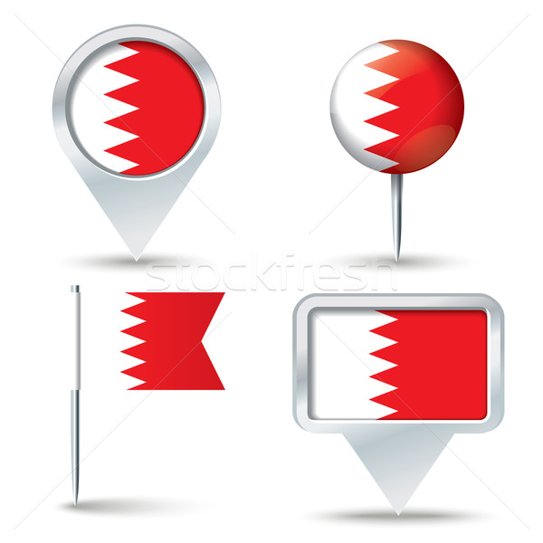 Map pins with flag of Bahrain Stock photo © ojal