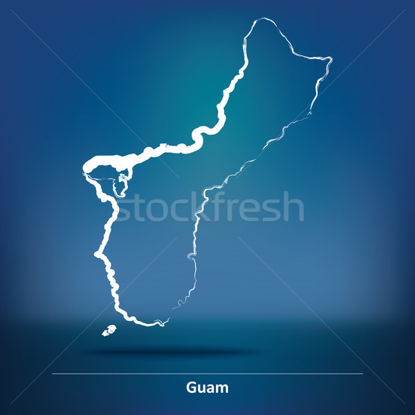 болван карта Гуам морем дизайна искусства Сток-фото © ojal