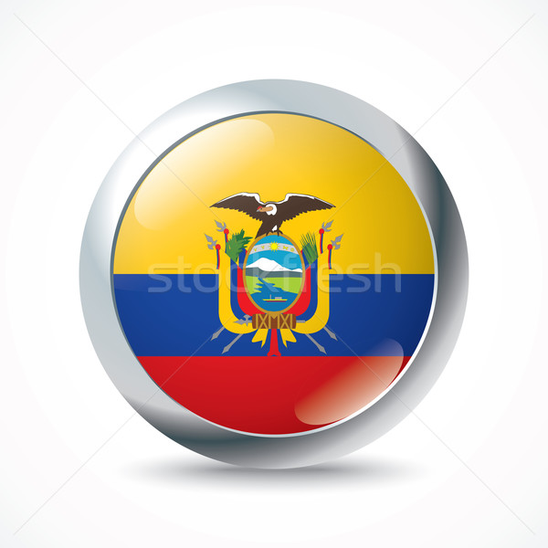 Ecuador zászló gomb világ háttér művészet Stock fotó © ojal