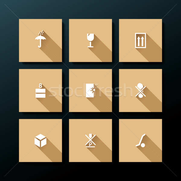Vector flat packaging icon set Stock photo © ojal