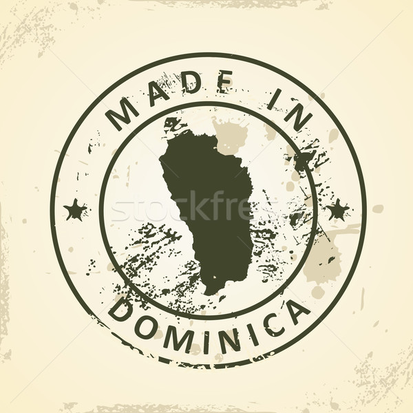 Carimbo mapa Dominica grunge textura fundo Foto stock © ojal