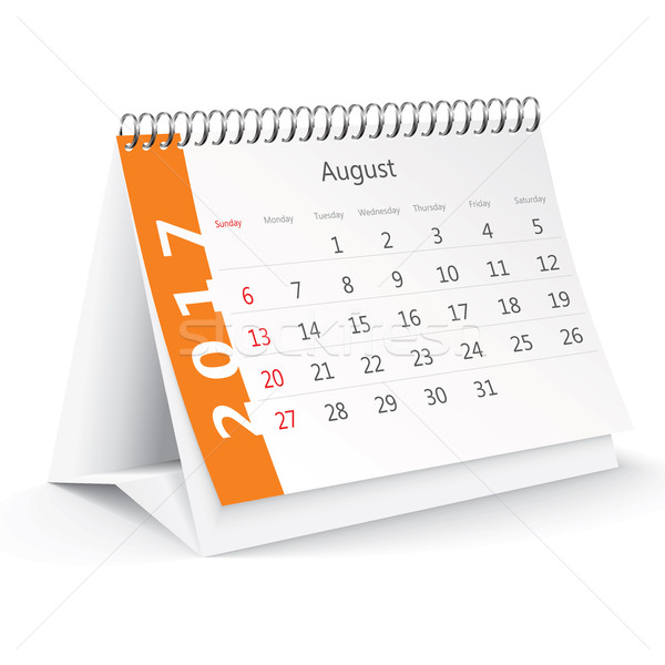 August 2017 desk calendar - vector Stock photo © ojal