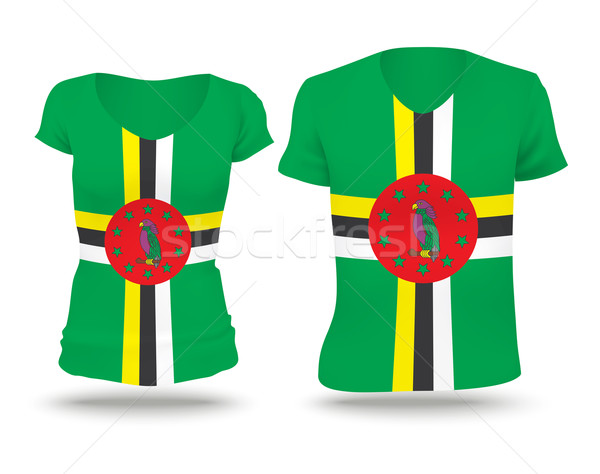 Bandeira camisas projeto Dominica mulher homem Foto stock © ojal
