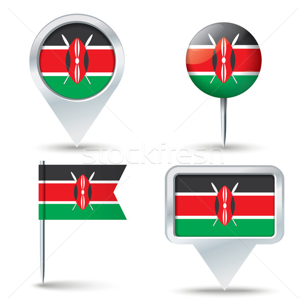 карта флаг Кения бизнеса дороги белый Сток-фото © ojal