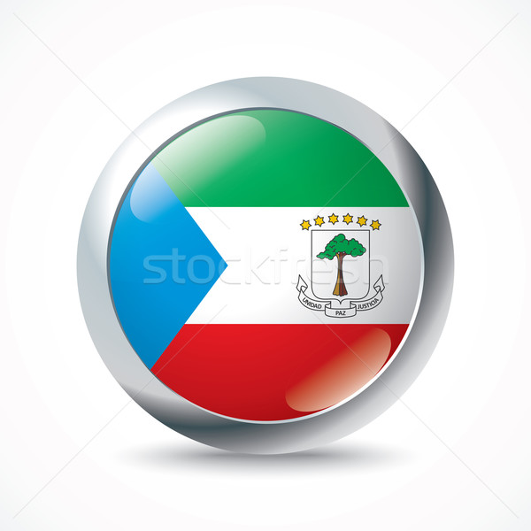 Equatorial Guinea flag button Stock photo © ojal