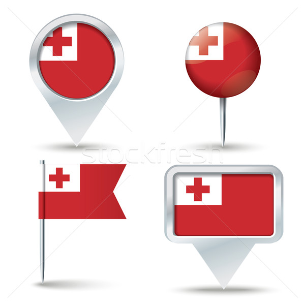 Map pins with flag of Tonga Stock photo © ojal