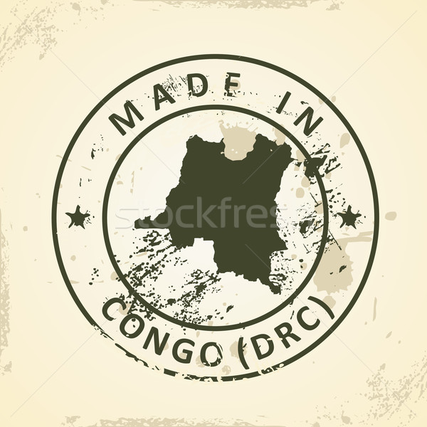 Stamp with map of Congo (DRC) Stock photo © ojal
