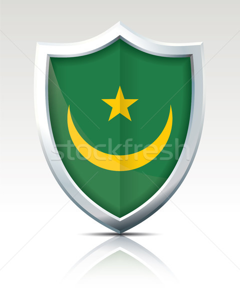щит флаг Мавритания дизайна луна знак Сток-фото © ojal