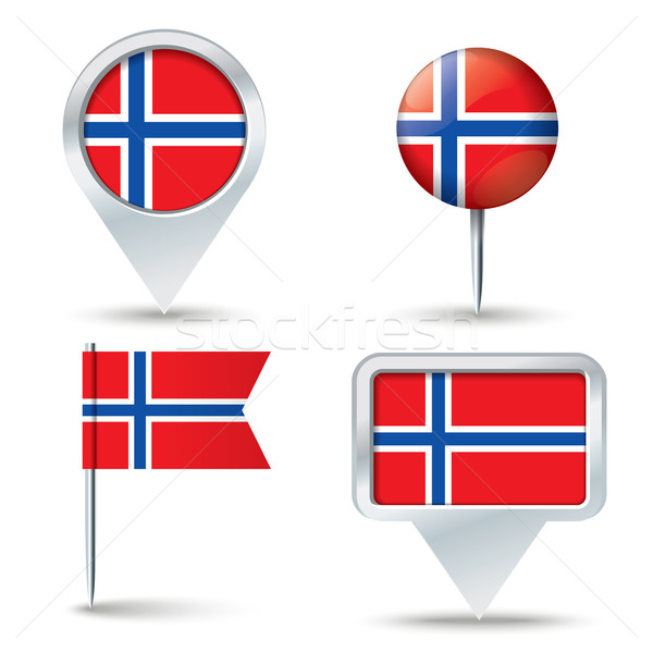 Map pins with flag of Svalbard Stock photo © ojal