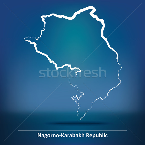 Doodle Map of Nagorno-Karabakh Republic Stock photo © ojal