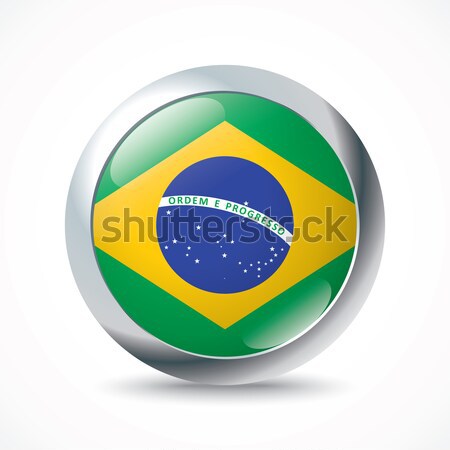 Brazylia banderą przycisk streszczenie piłka nożna ramki Zdjęcia stock © ojal