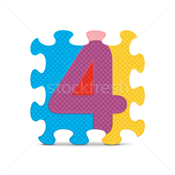 Vector number 4 written with alphabet puzzle Stock photo © ojal