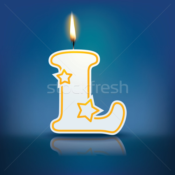 Candle letter L with flame Stock photo © ojal