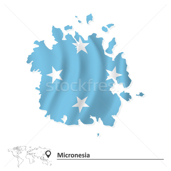 Mapa Micronesia bandera diseno silueta viento Foto stock © ojal