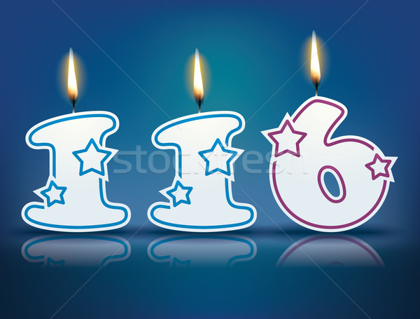 Anniversaire bougie nombre flamme eps 10 [[stock_photo]] © ojal