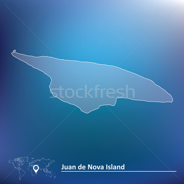 Foto stock: Mapa · ilha · projeto · azul · África · informação