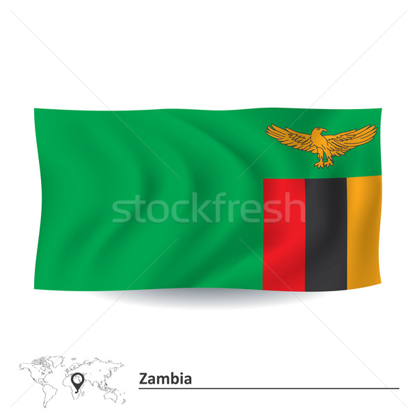 Bandiera Zambia design mondo verde blu Foto d'archivio © ojal