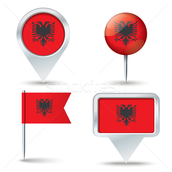 карта флаг Албания бизнеса дороги белый Сток-фото © ojal