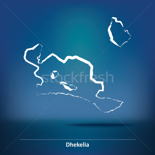 Doodle Map of Dhekelia Stock photo © ojal